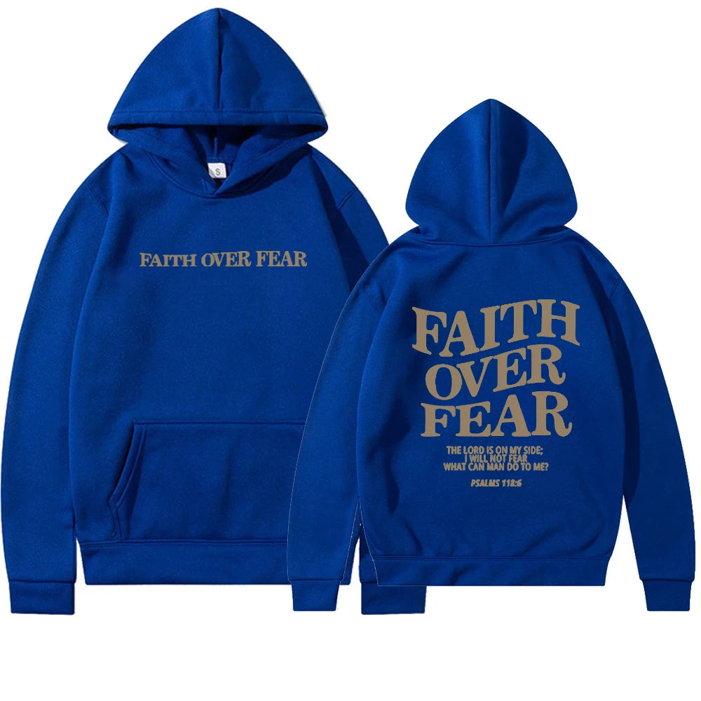 Faith over Fear Christian Hoodie Christian Sweatshirt Jesus Hoodie Trendy Hoodie Bible Verse Shirt Unisex Aesthetic Clothes