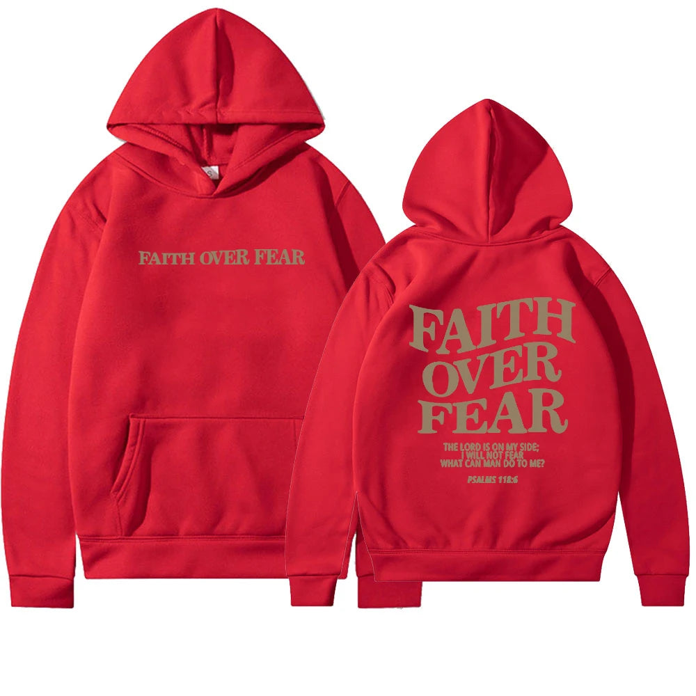 Faith over Fear Christian Hoodie Christian Sweatshirt Jesus Hoodie Trendy Hoodie Bible Verse Shirt Unisex Aesthetic Clothes